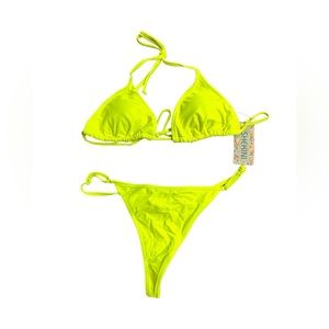 SHEKINI neon string thong bikini size medium NWT